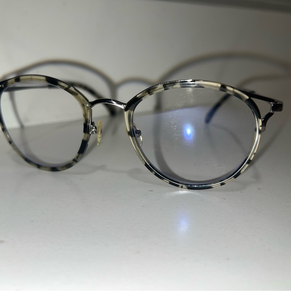 CHANEL Black and Cream Tortoise Shell Glasses